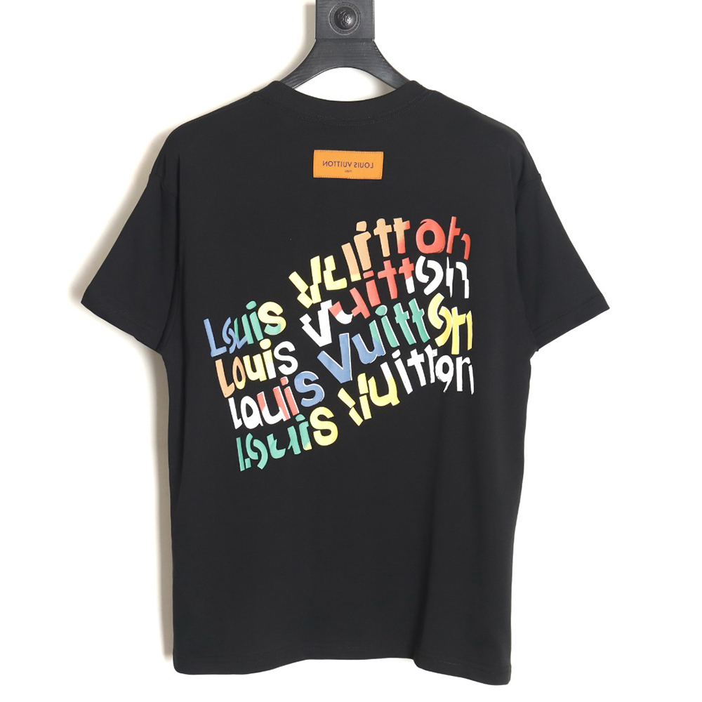 Louis Vuitton 24ss colorful gradient letter print short-sleeved T-shirt TSK2