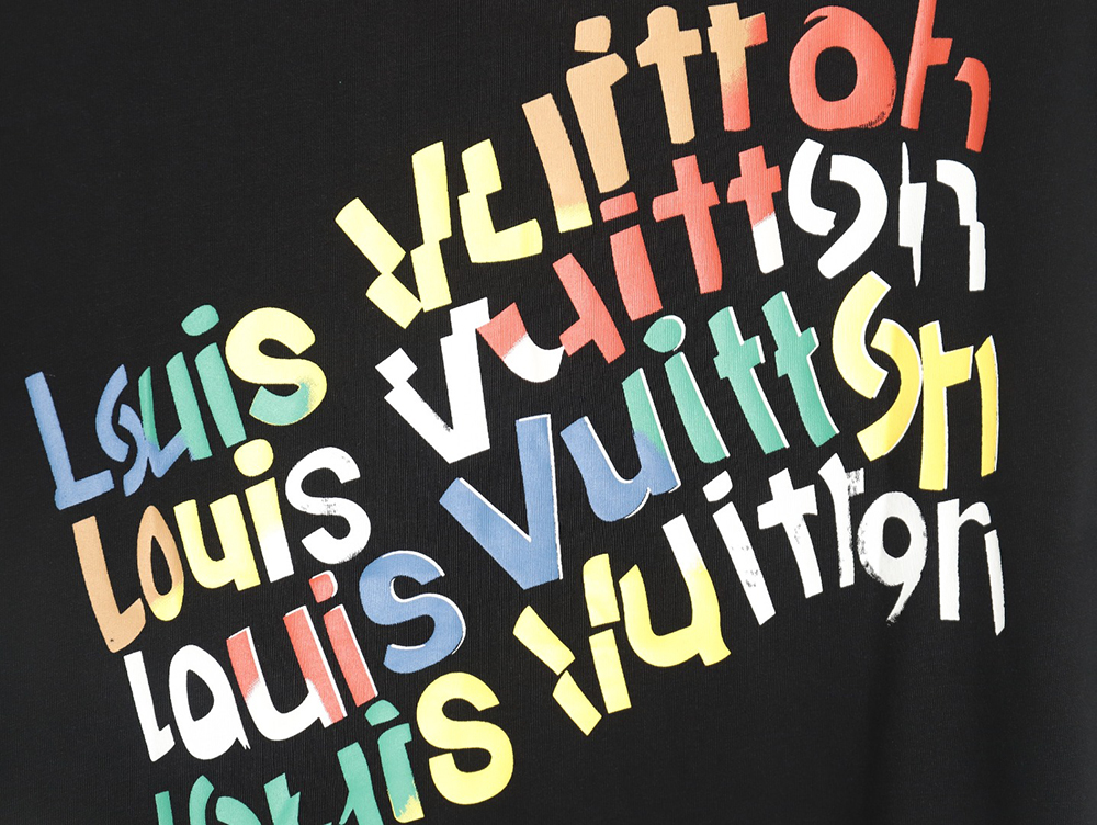 Louis Vuitton 24ss colorful gradient letter print short-sleeved T-shirt TSK2