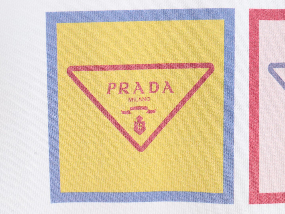 Prada 24ss nine-square square letter round neck short sleeve TSK1