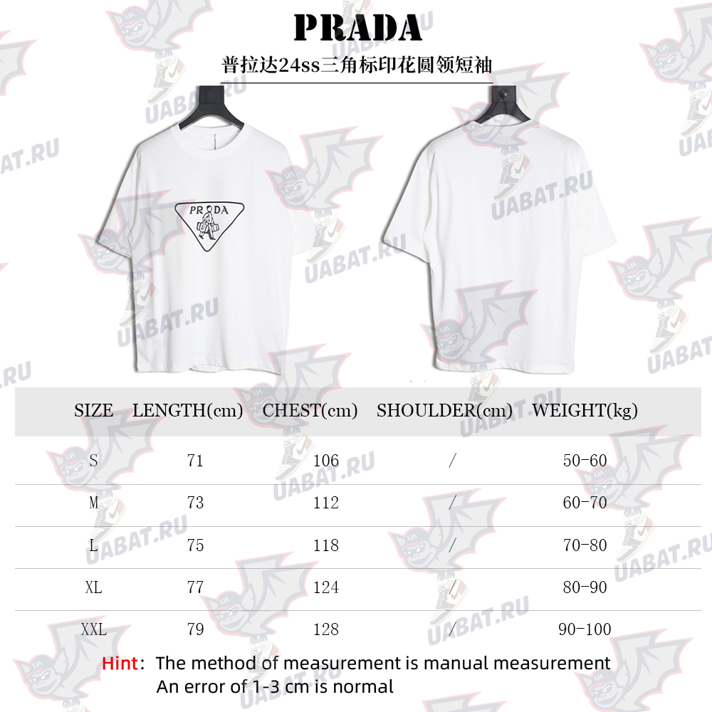 Prada 24ss triangle logo printed round neck short sleeves TSK1