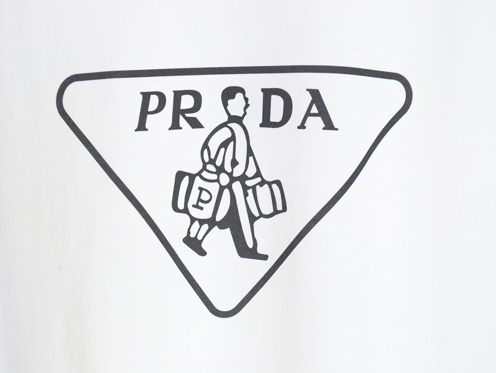 Prada 24ss triangle logo printed round neck short sleeves TSK1