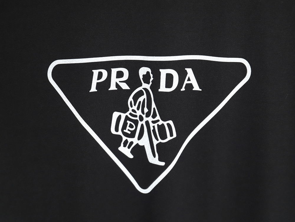 Prada 24ss triangle logo printed round neck short sleeves TSK2