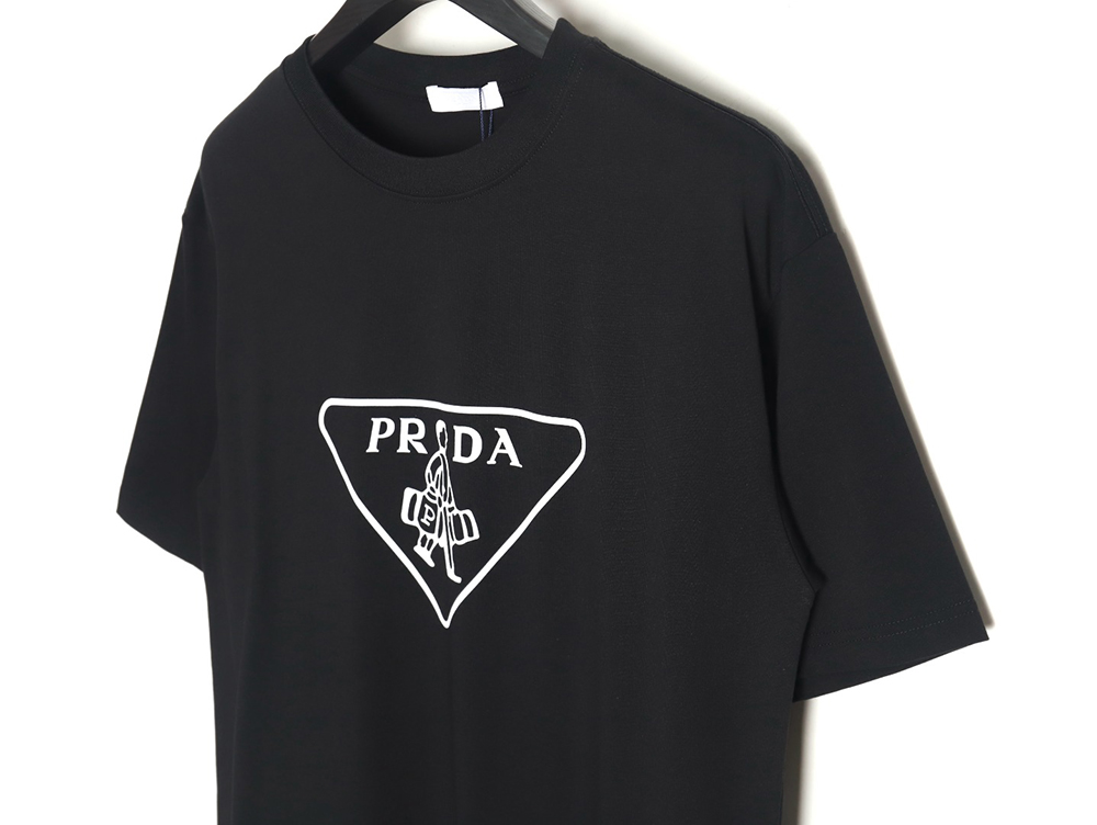 Prada 24ss triangle logo printed round neck short sleeves TSK2