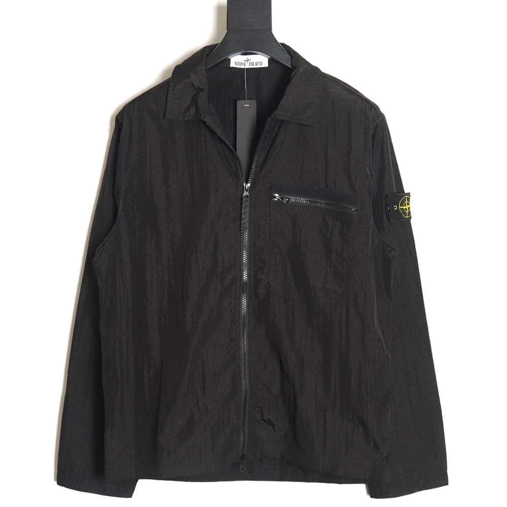 Stone Island Nylon Meta Series Metallic Nylon Long Sleeve Zipper Jacket Sun Protection Clothing TSK3