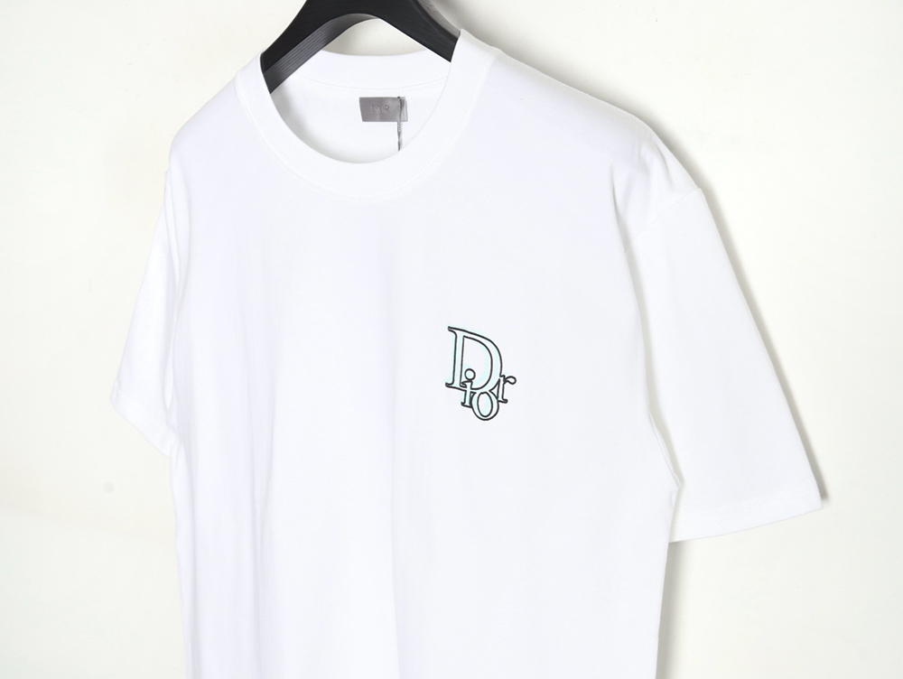 Dior 24ss light green graffiti logo short sleeve T-shirt