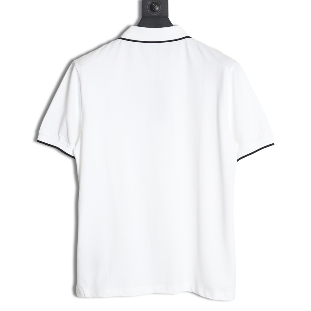 Dior small heart embroidery short-sleeved polo shirt