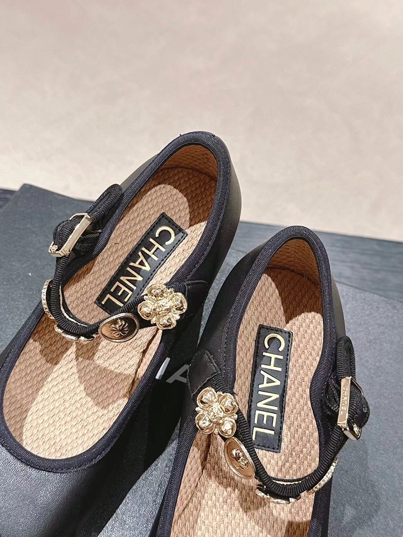 Chanel Mary Janes Lambskin Black