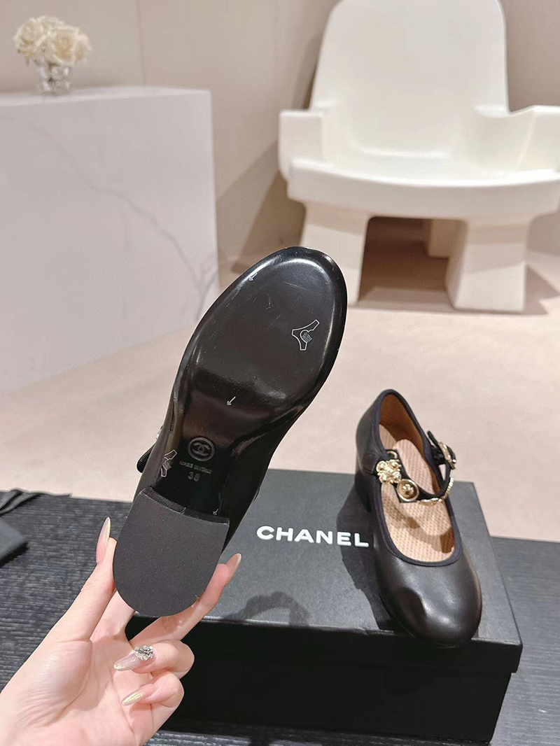 Chanel Mary Janes Lambskin Black