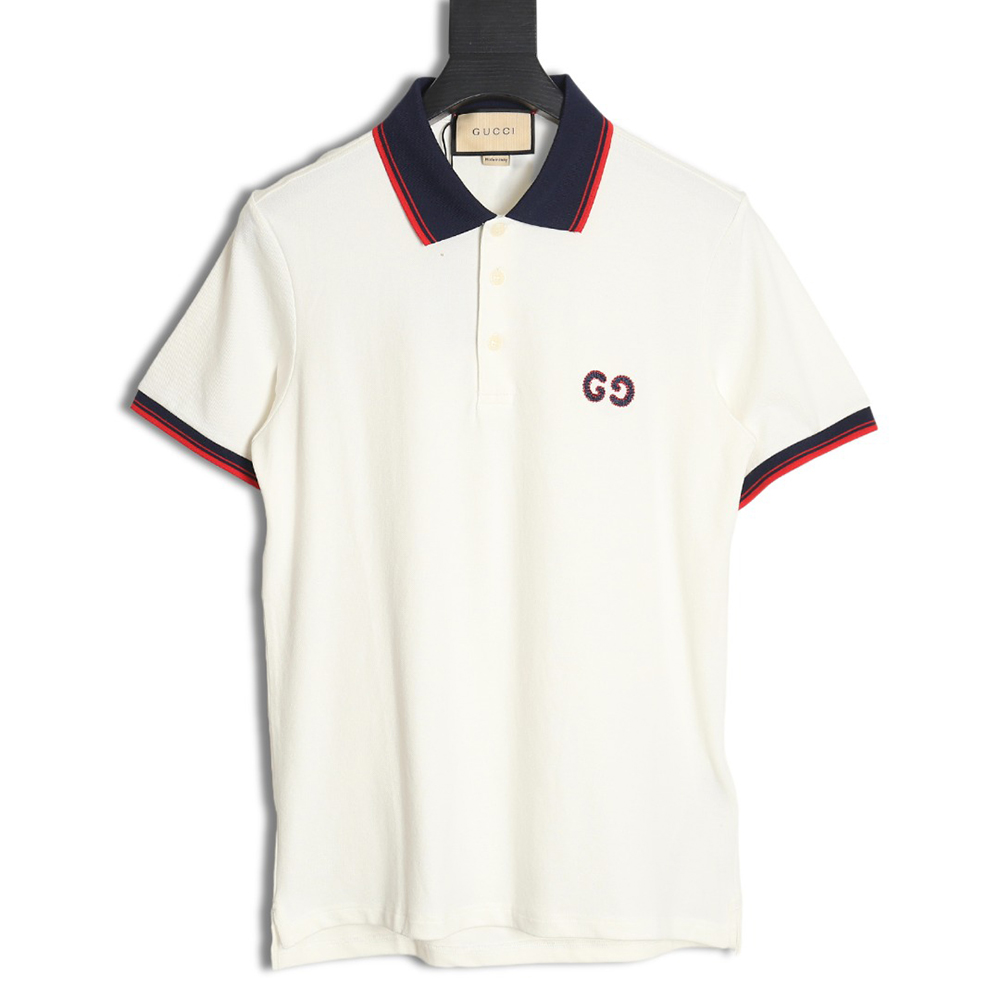 Gucci Double G Classic Black and Red Striped Polo Short Sleeve