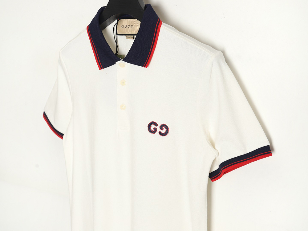 Gucci Double G Classic Black and Red Striped Polo Short Sleeve