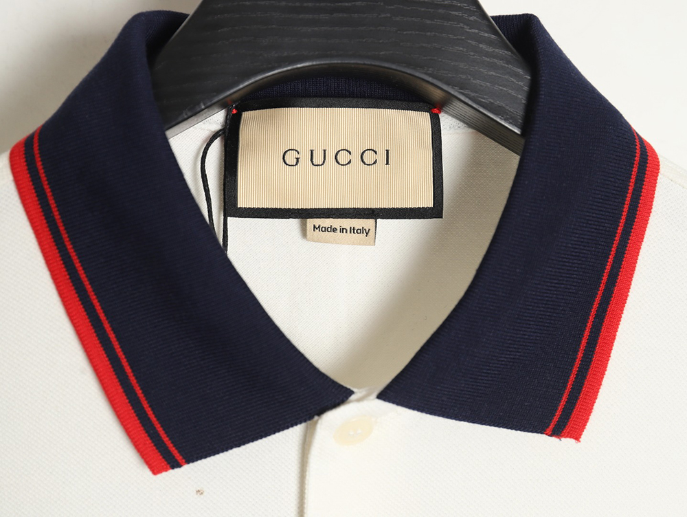 Gucci Double G Classic Black and Red Striped Polo Short Sleeve