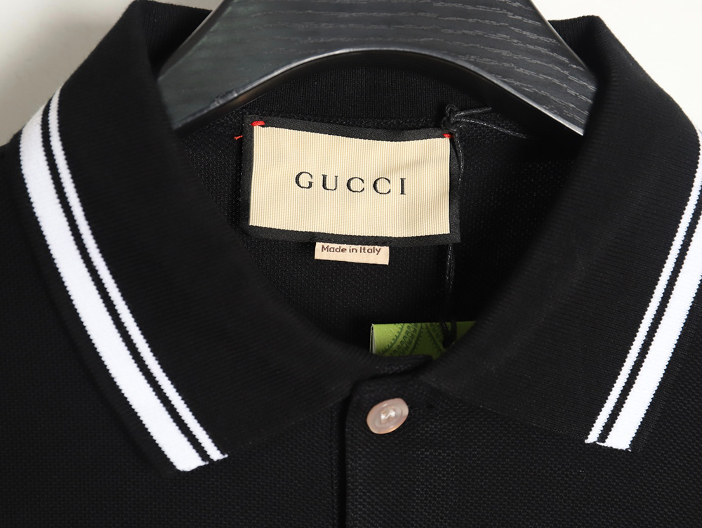 Gucci 24 new horizontal striped letter l0go short-sleeved polo shirt