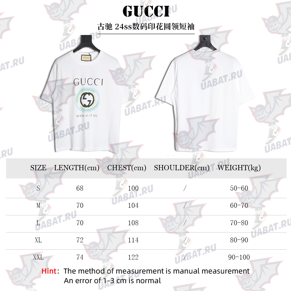 Gucci 24ss digital printed round neck short sleeve