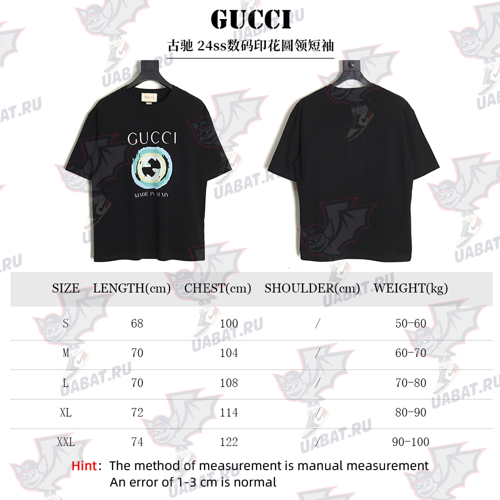 Gucci 24ss digital printed round neck short sleeve