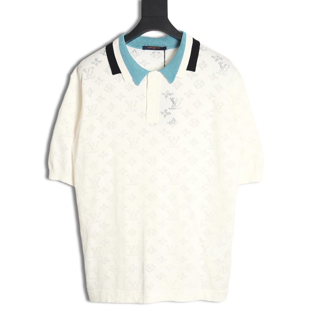 Louis Vuitton 24SS empty monogram jacquard knitted Polo short sleeve