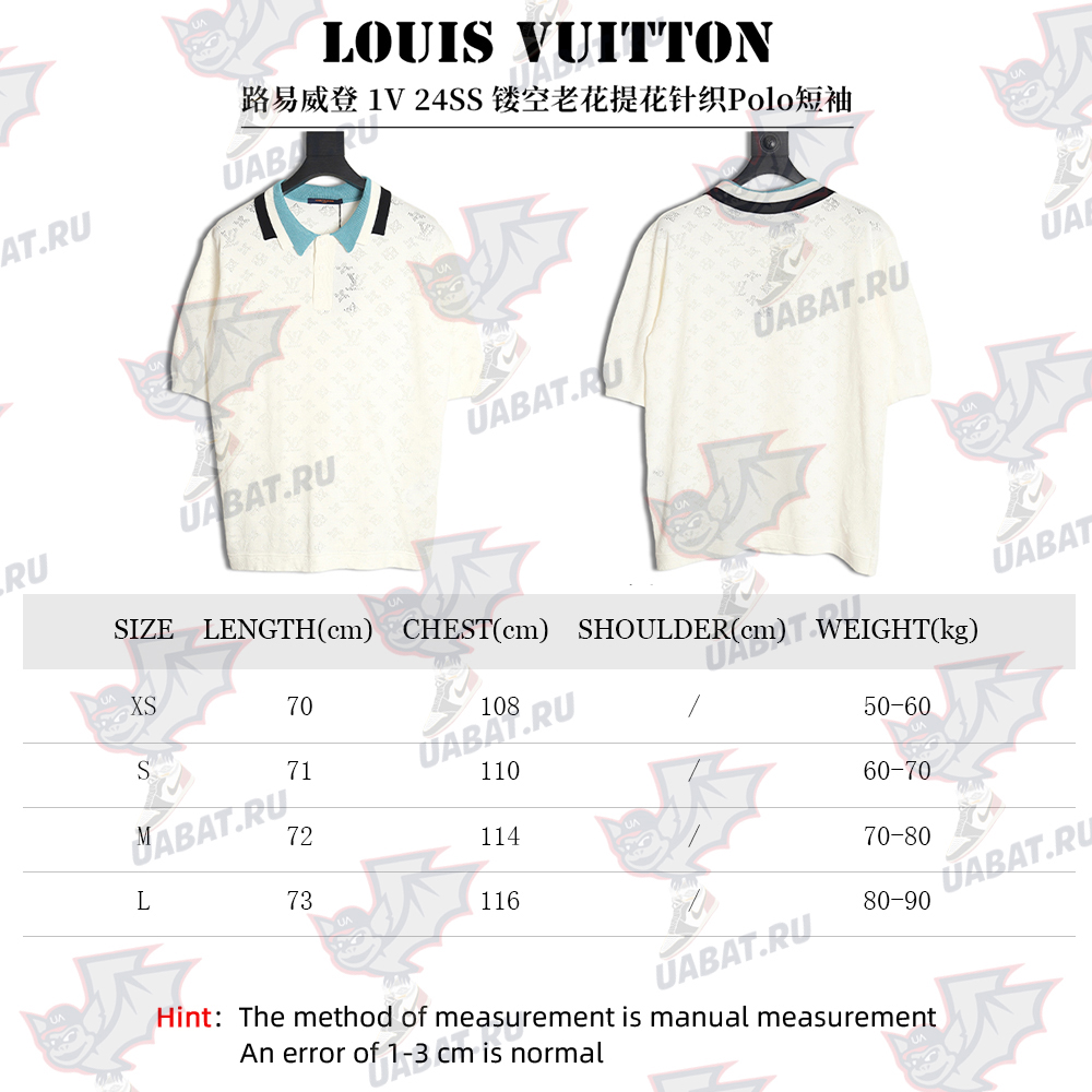 Louis Vuitton 24SS empty monogram jacquard knitted Polo short sleeve