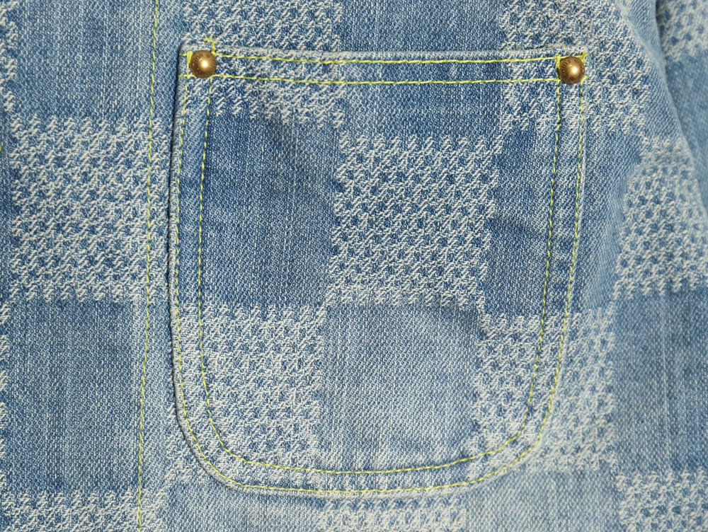Louis Vuitton 24SS Checkerboard Collarless Denim Shirt Jacket