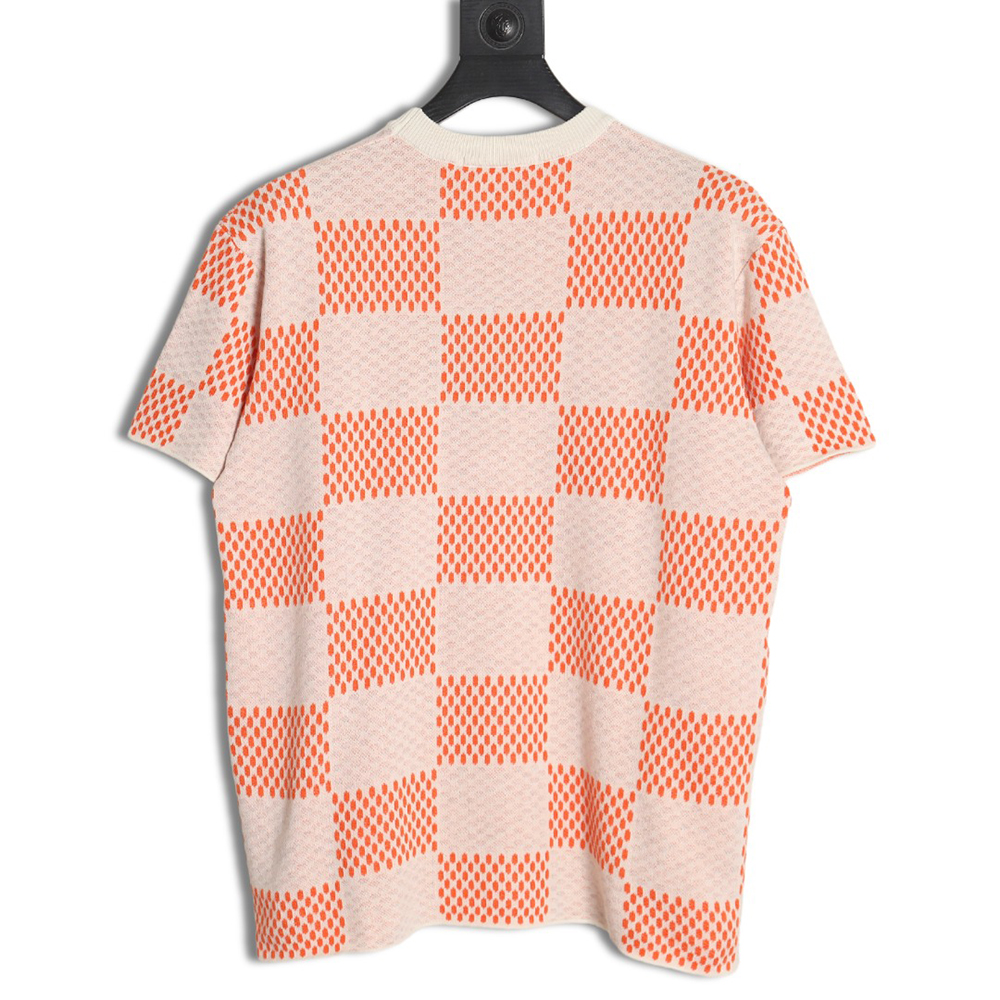 Louis Vuitton 24SS Large Checkerboard Jacquard Knit Short Sleeve T-Shirt