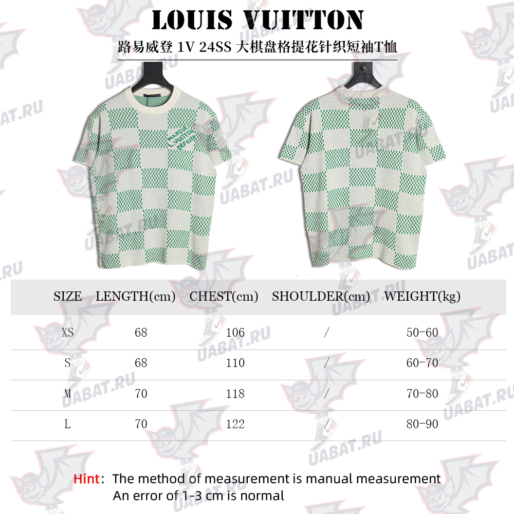 Louis Vuitton 24SS Large Checkerboard Jacquard Knit Short Sleeve T-Shirt