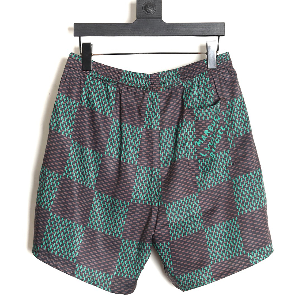 Louis Vuitton Large Checkerboard Silk Shorts