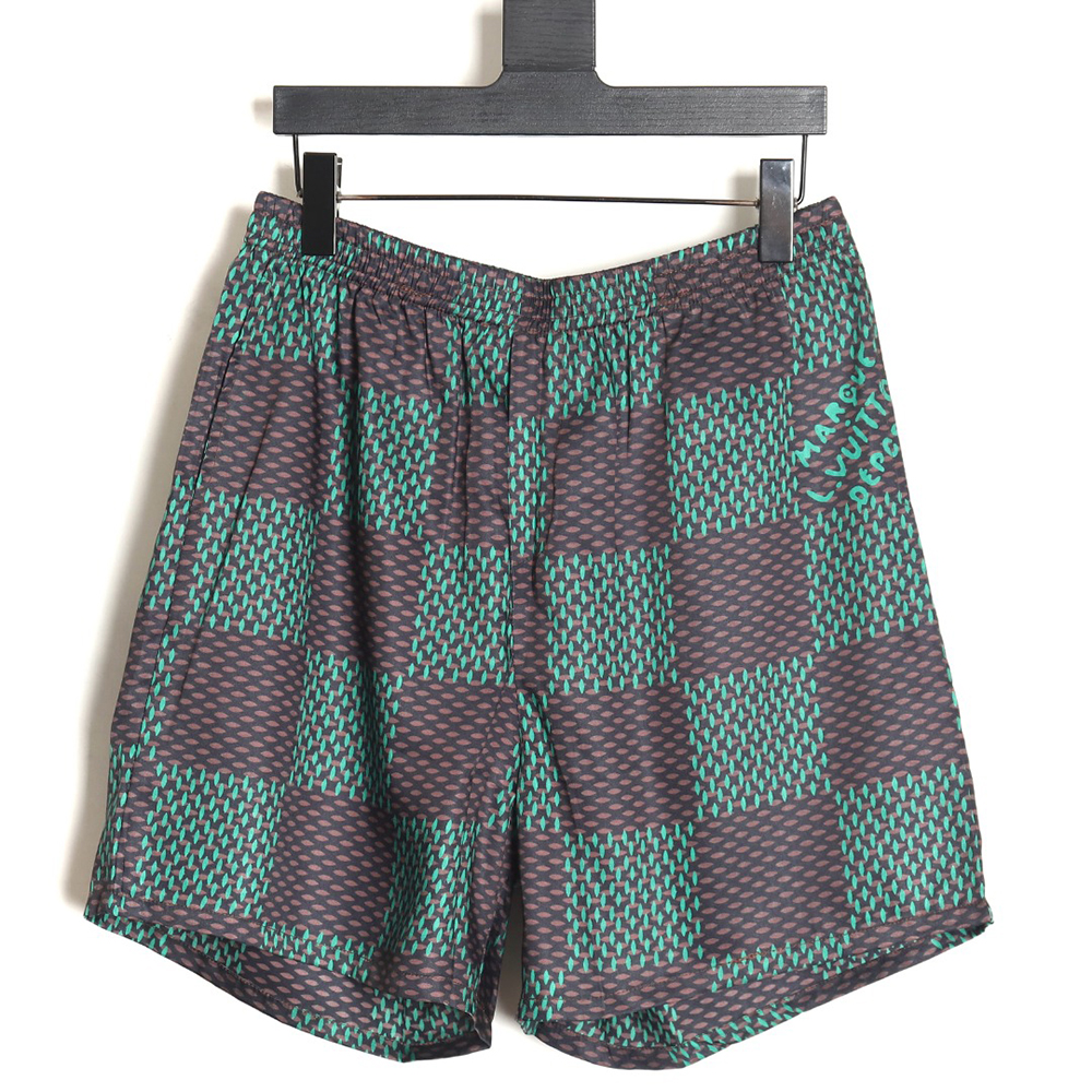 Louis Vuitton Large Checkerboard Silk Shorts