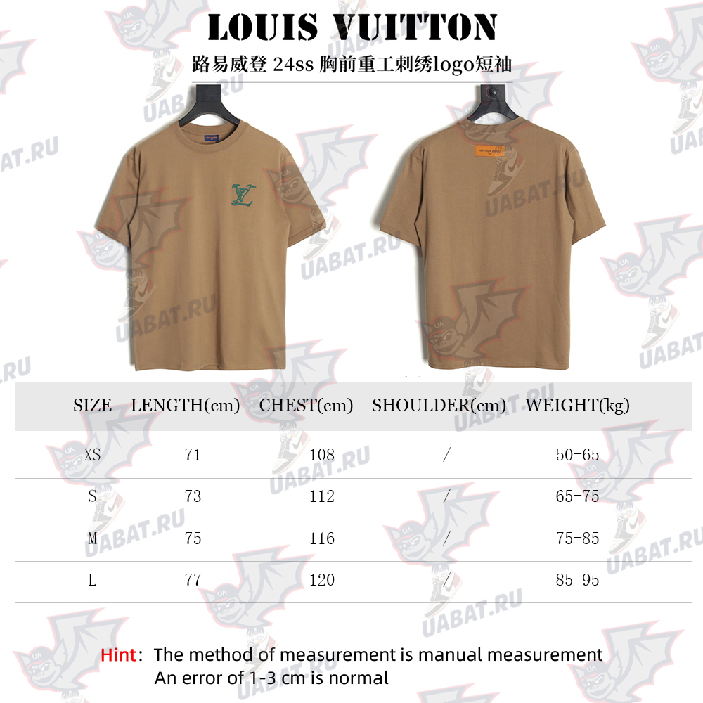 Louis Vuitton 24ss heavy embroidered logo short sleeve