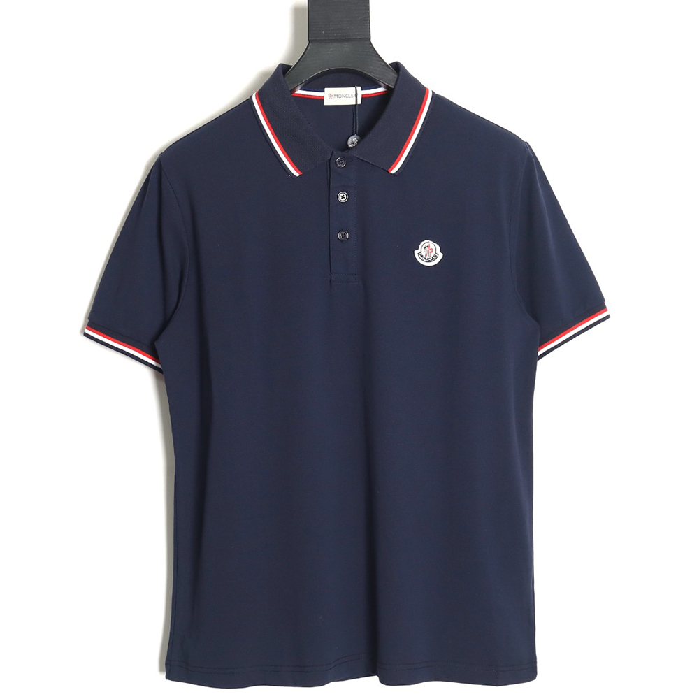 Moncler short-sleeved embroidered logo polo shirt