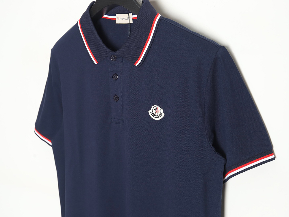 Moncler short-sleeved embroidered logo polo shirt