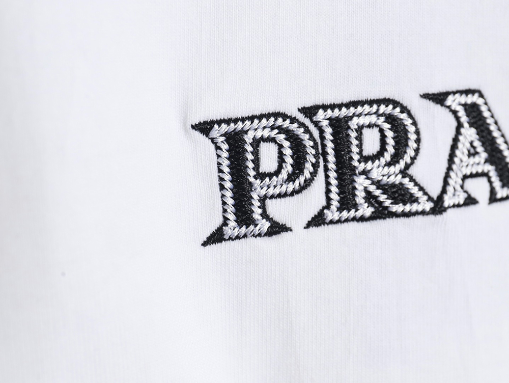 Prada 3D logo embroidered short-sleeved T-shirt