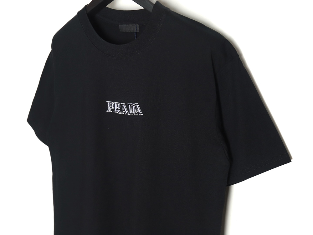 Prada 3D logo embroidered short-sleeved T-shirt