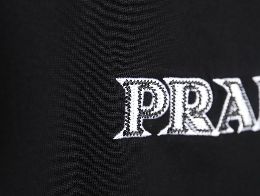 Prada 3D logo embroidered short-sleeved T-shirt