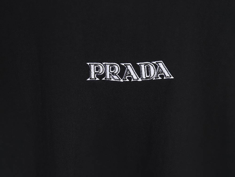 Prada 3D logo embroidered short-sleeved T-shirt