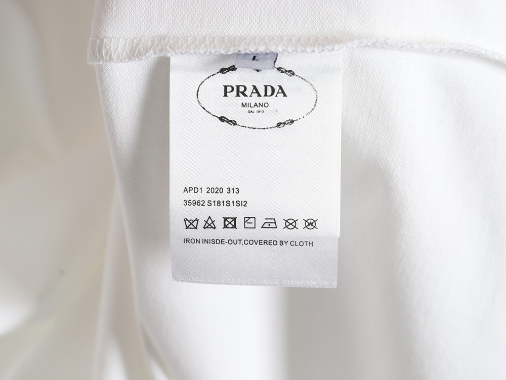 Prada logo embroidered short-sleeved polo shirt