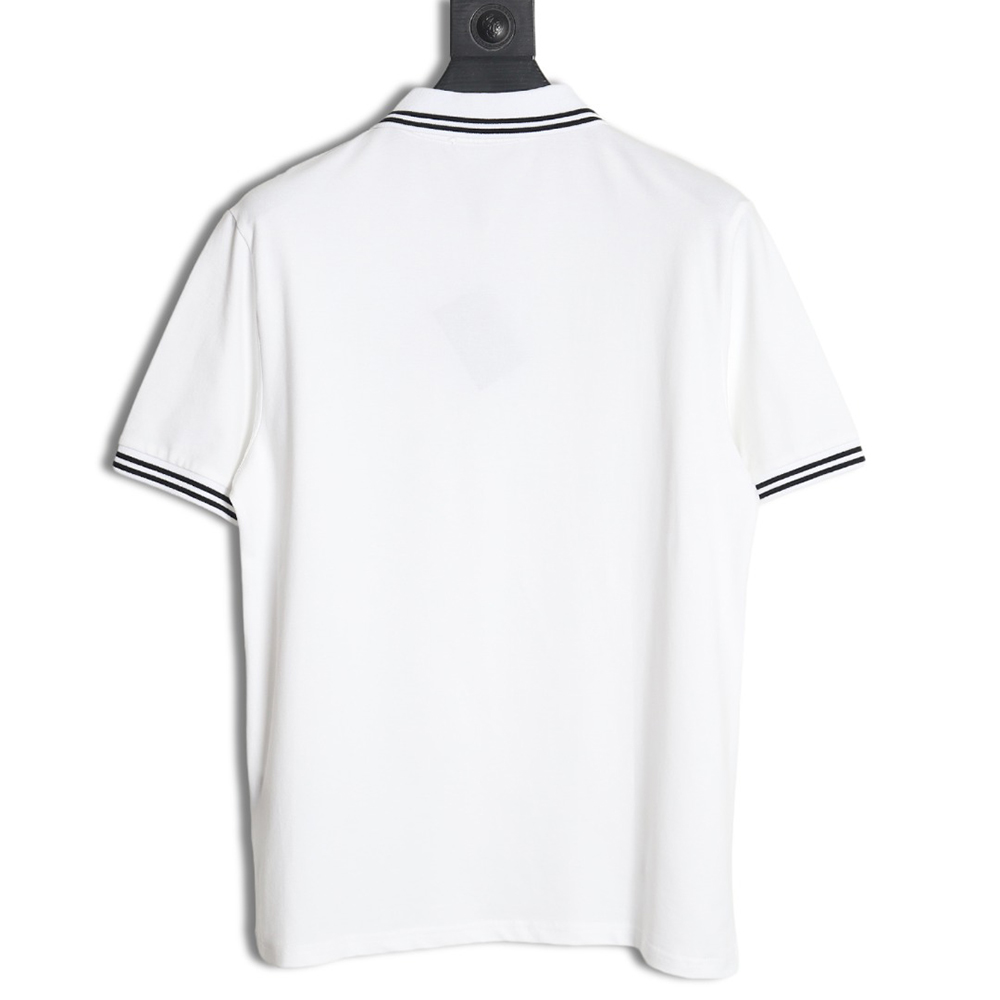 Prada logo embroidered short-sleeved polo shirt