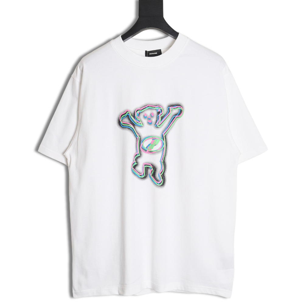 We11done 24SS Fluorescent Bear Raising Hand Printed Short Sleeves