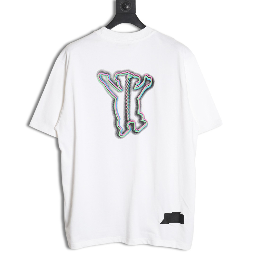 We11done 24SS Fluorescent Bear Raising Hand Printed Short Sleeves