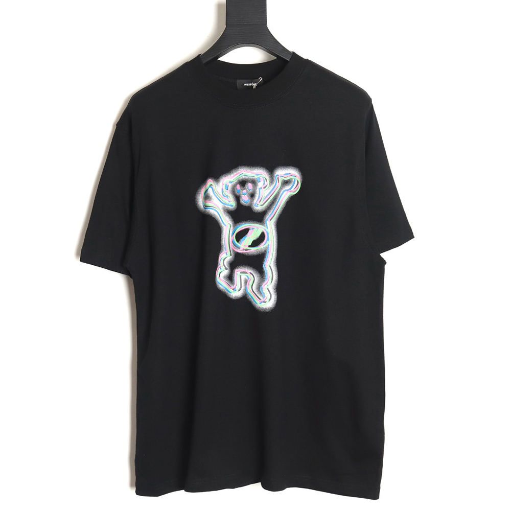 We11done 24SS Fluorescent Bear Raising Hand Printed Short Sleeves