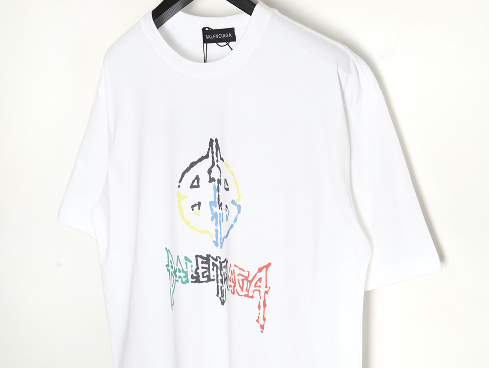 Balenciaga 24ss new color label round neck short sleeve T-shirt