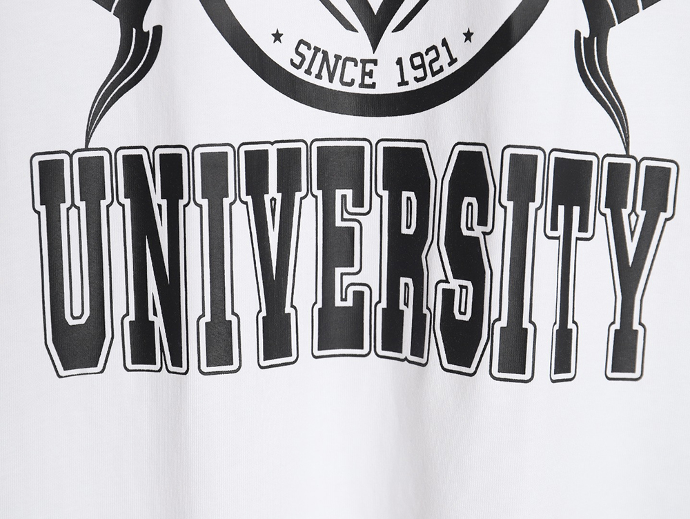 Gucci University Crest Printed Round Neck Short Sleeve T-Shirt