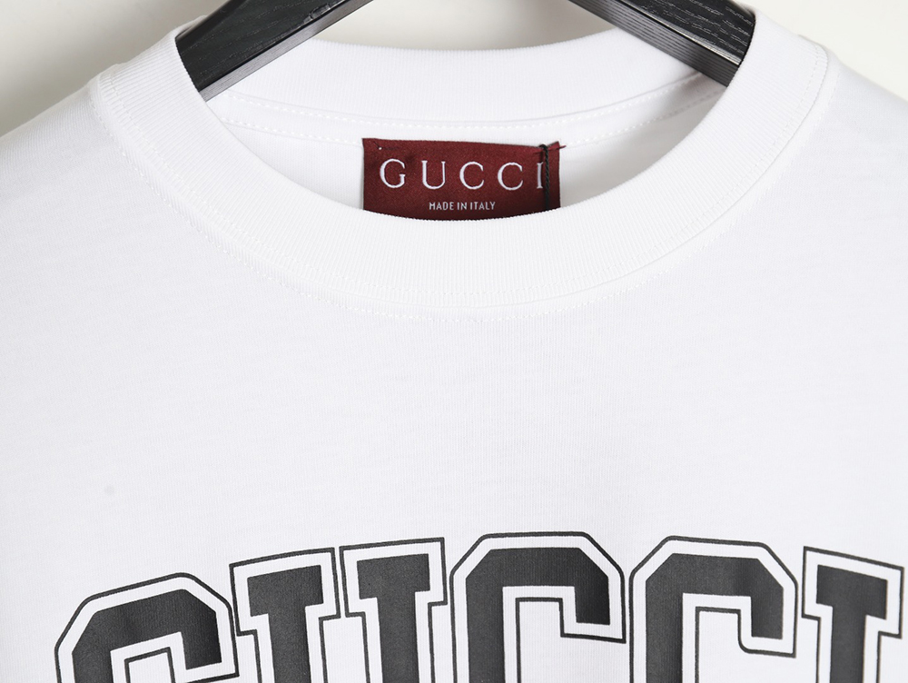 Gucci University Crest Printed Round Neck Short Sleeve T-Shirt