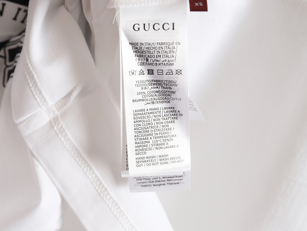 Gucci University Crest Printed Round Neck Short Sleeve T-Shirt