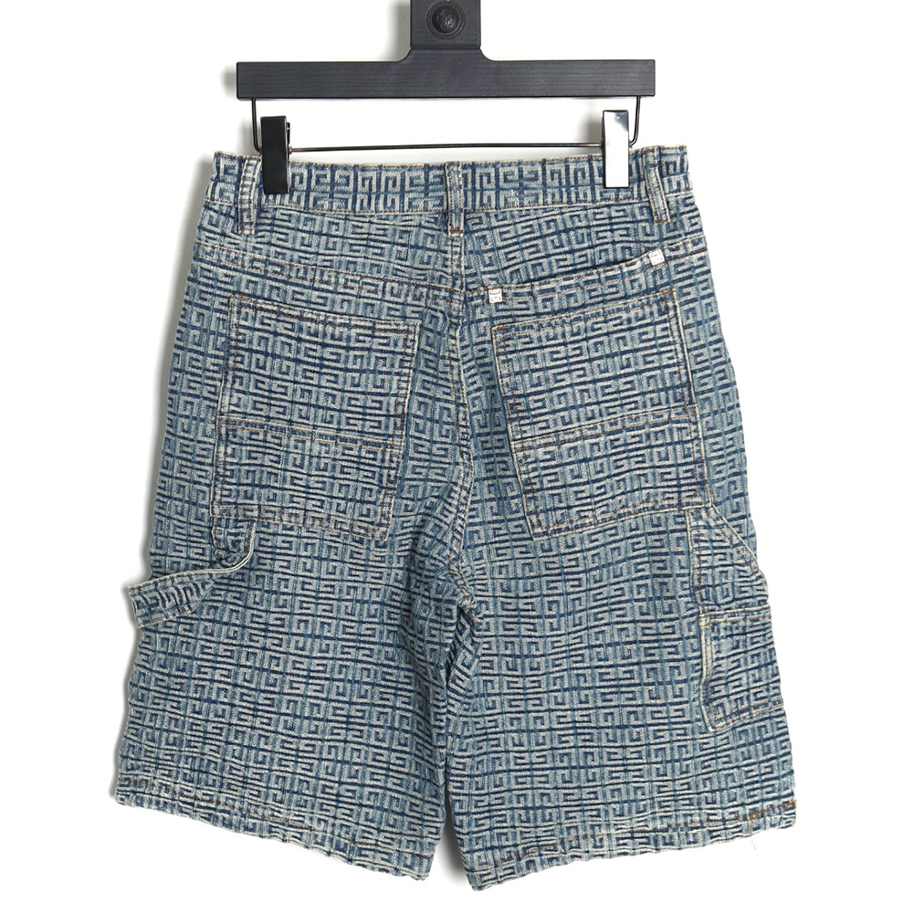 Givenchy 23SS 4G all-over jacquard denim shorts