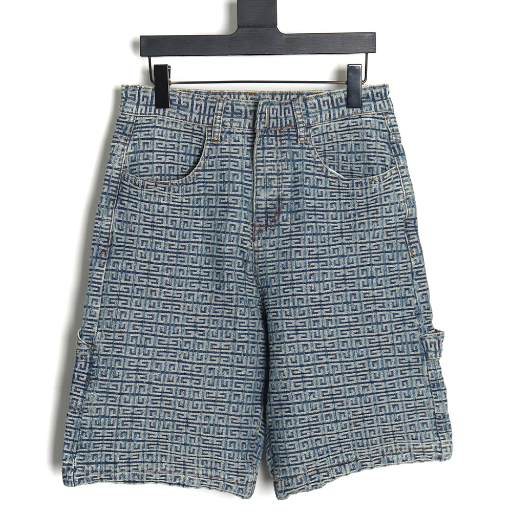 Givenchy 23SS 4G all-over jacquard denim shorts