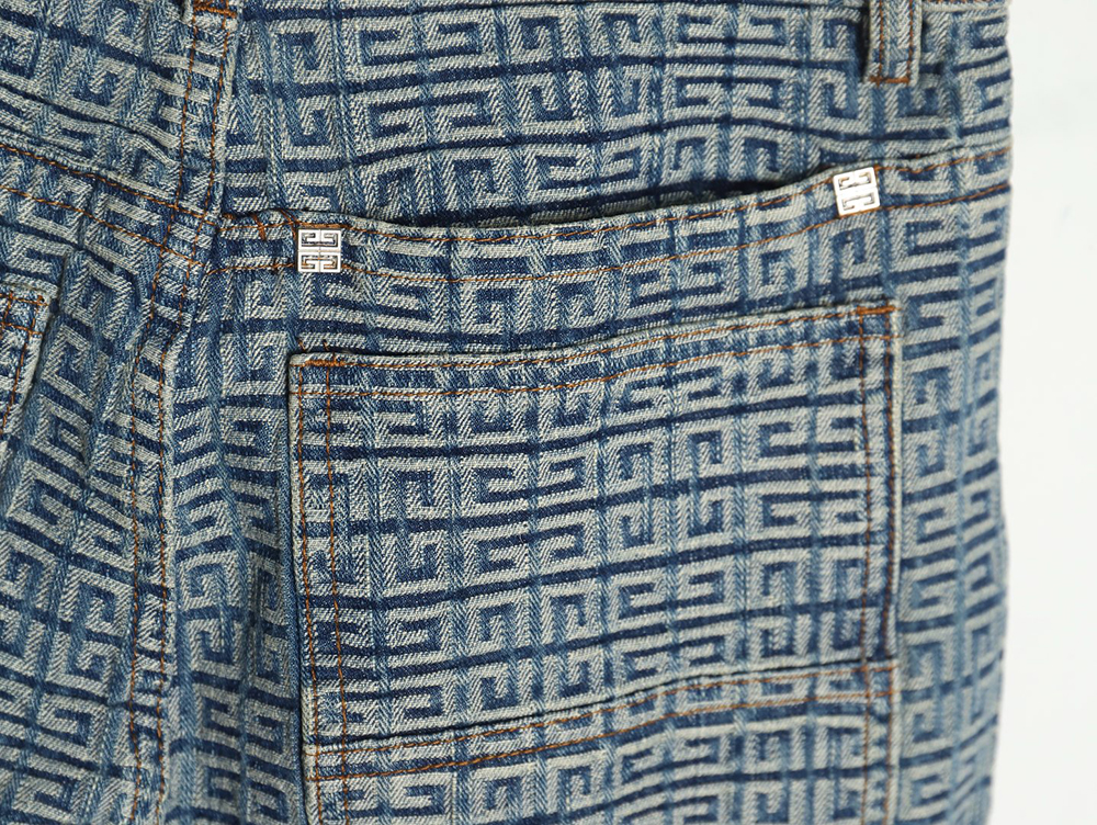 Givenchy 23SS 4G all-over jacquard denim shorts