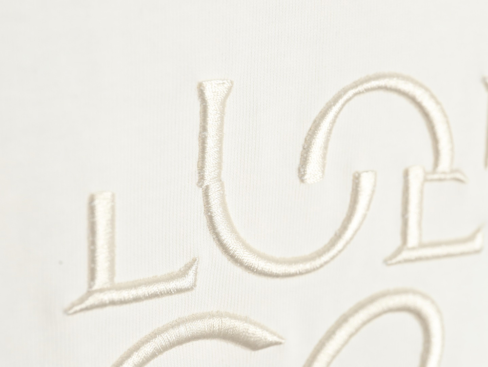 Loewe 24SS misplaced letter embroidered logo short-sleeved T-shirt