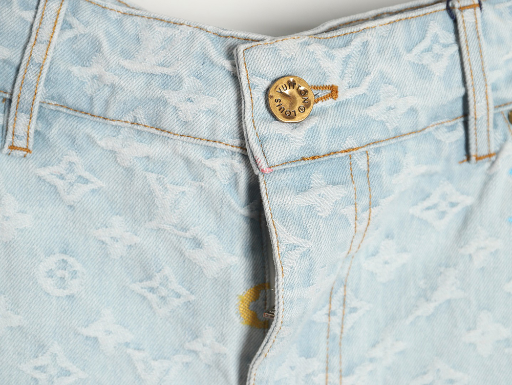 Louis Vuitton 24SS Tyler collaboration embroidered denim shorts