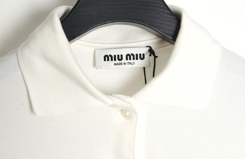 MIU MIU 24SS Embroidered Polo Short Sleeve T-Shirt