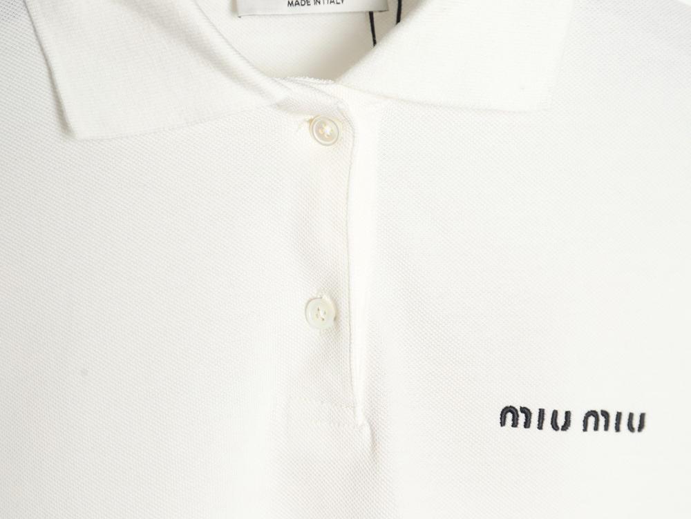 MIU MIU 24SS Embroidered Polo Short Sleeve T-Shirt