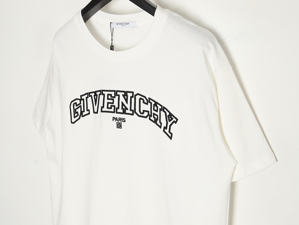 Givenchy 24ss hollow letter embroidered short sleeve