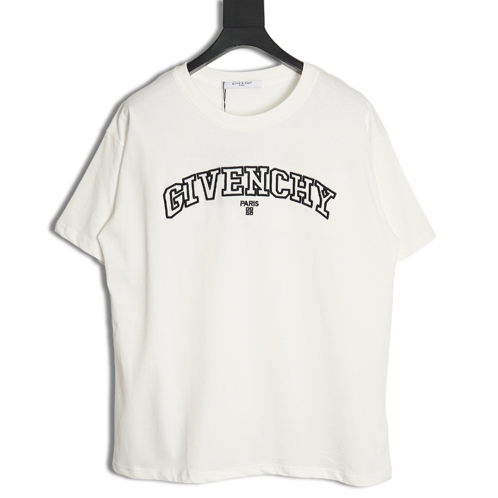 Givenchy 24ss hollow letter embroidered short sleeve